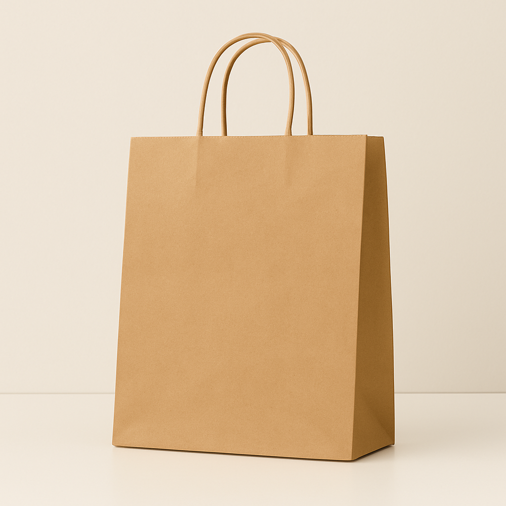Brown Kraft Paper Bag – Twisted Handle | 100 GSM High Strength (12 x 16 x 5 in) - Pack of 100 pcs