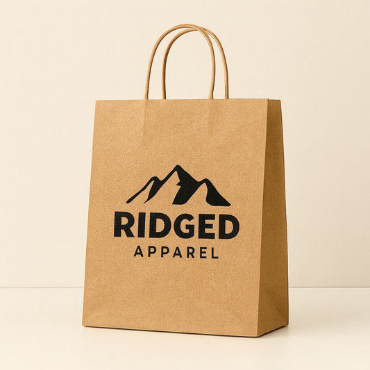 Pack of 100 – 12x16x5 Inch Kraft Paper Bags with Custom Single-Color Printing – High Strength, Eco-Friendly