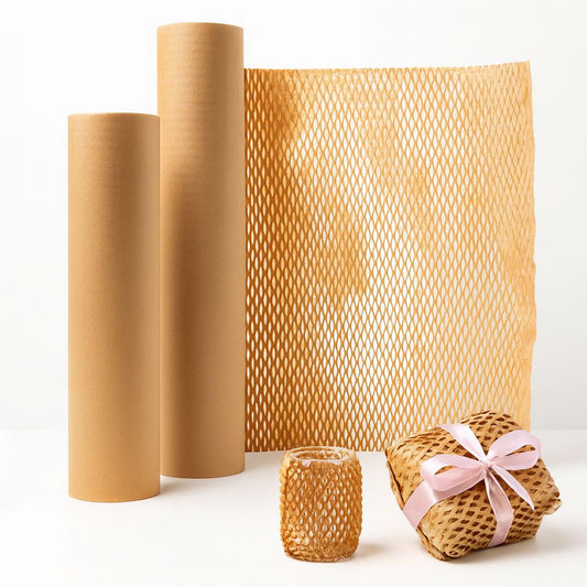 Eco- Friendly Honeycomb Kraft Paper Mesh Roll - Biodegradable Protective Packaging 70 meters